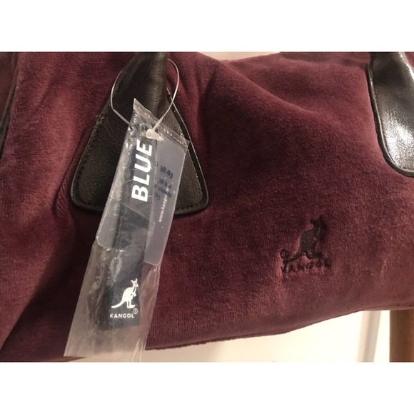 Kangol Medium Barrel Handbag, Small Duffle Style Deep Grape, Velour - Picture 2 of 14